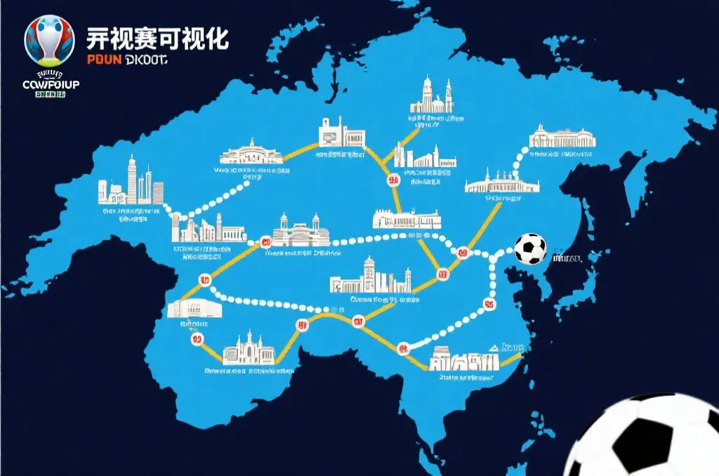 世界杯举办城市与赛程路线地图风格示意图